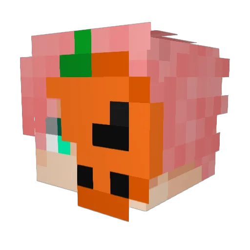 1state Minecraft avatar head, 3D render