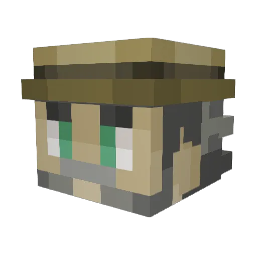 1stimealready Minecraft avatar head, 3D render