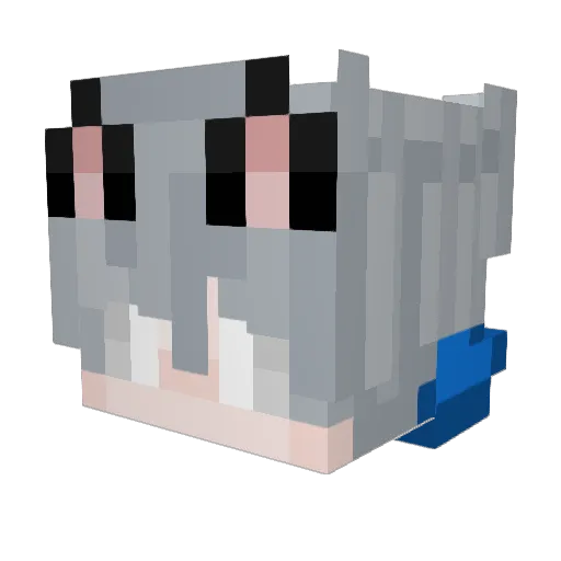 1syfq Minecraft avatar head, 3D render