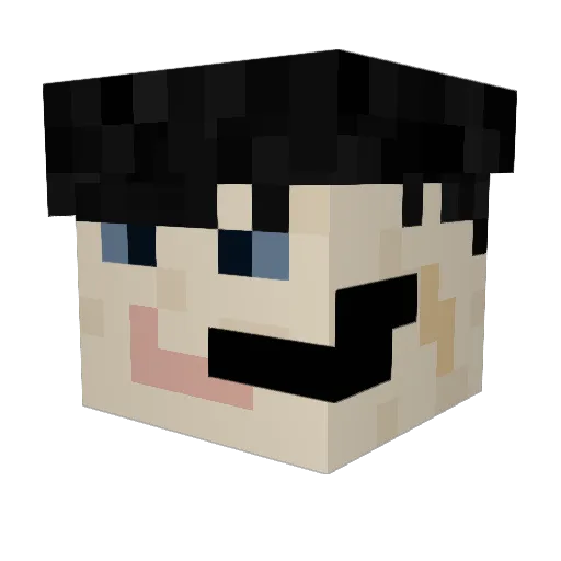 1tkdrl Minecraft avatar head, 3D render