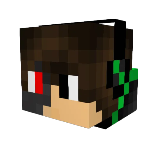 1to5 Minecraft avatar head, 3D render