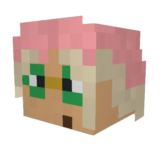 1tsOnlyClover Minecraft avatar head, 3D render