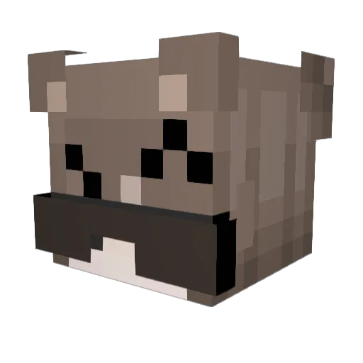 1tzD4ny Minecraft avatar head, 3D render
