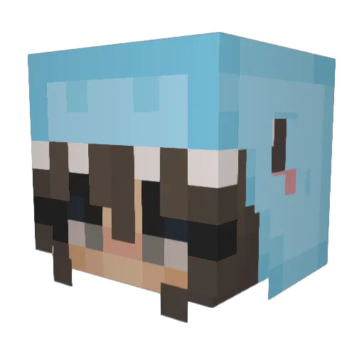 1tzredpanda Minecraft avatar head, 3D render
