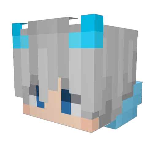 1ub3 Minecraft avatar head, 3D render