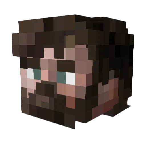 1uminous Minecraft avatar head, 3D render