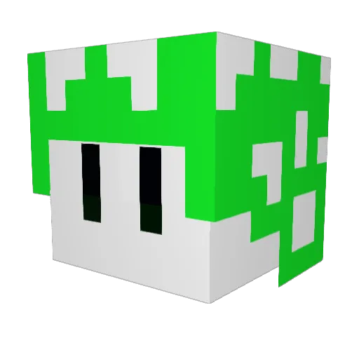 1up_plus Minecraft avatar head, 3D render