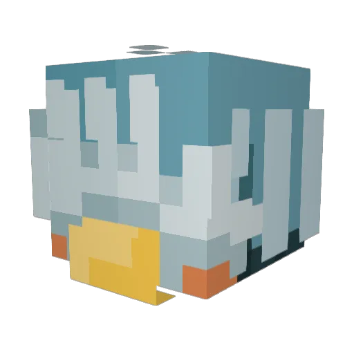 1uvgyuu Minecraft avatar head, 3D render