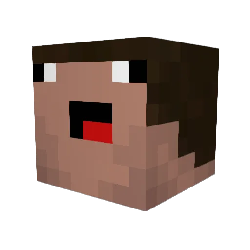 1uvhrz Minecraft avatar head, 3D render