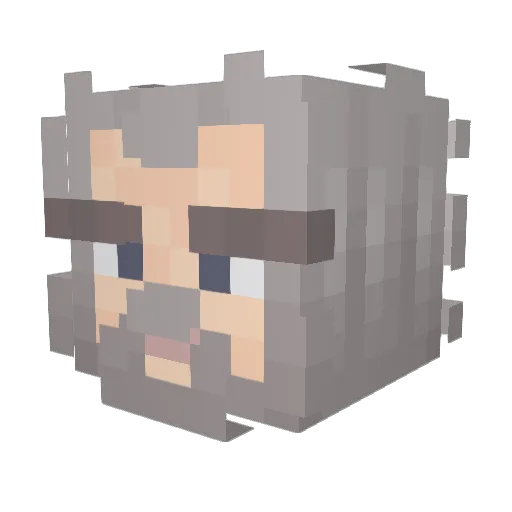 1uxky21 Minecraft avatar head, 3D render