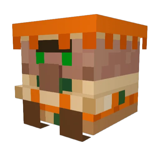 1villi Minecraft avatar head, 3D render