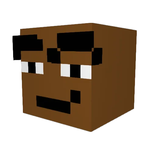 1vpn Minecraft avatar head, 3D render