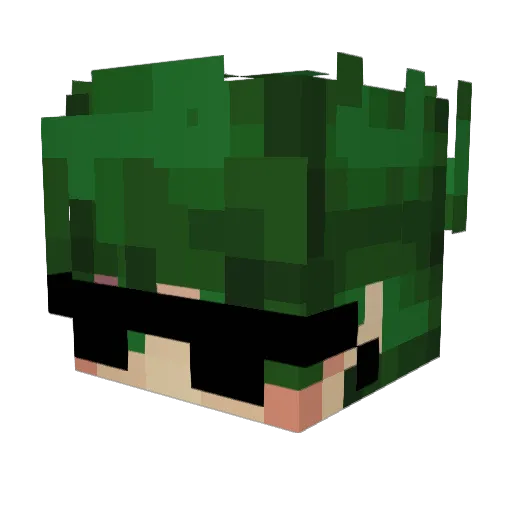 1was Minecraft avatar head, 3D render