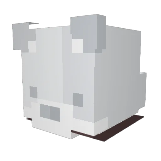 1xSilver Minecraft avatar head, 3D render