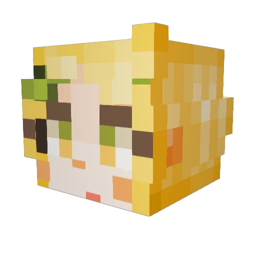 1yam1 Minecraft avatar head, 3D render