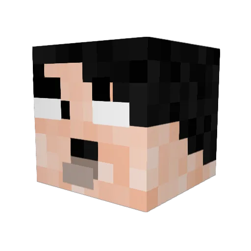 2000125 Minecraft avatar head, 3D render
