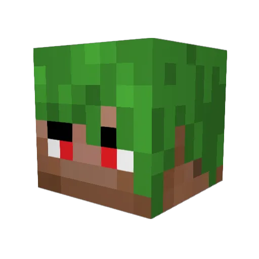 2000_Flushes Minecraft avatar head, 3D render