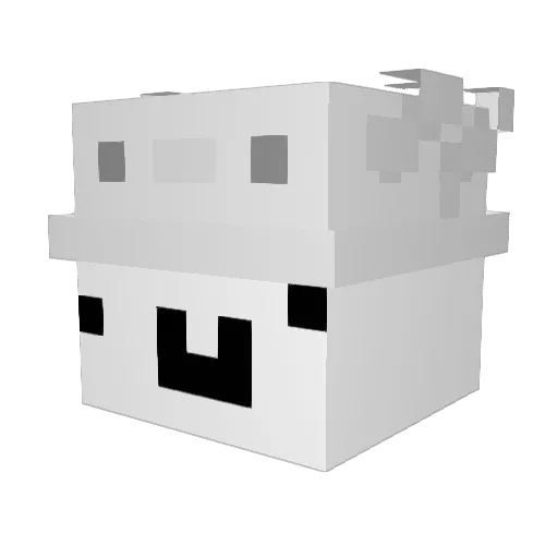2000ghosts Minecraft avatar head, 3D render