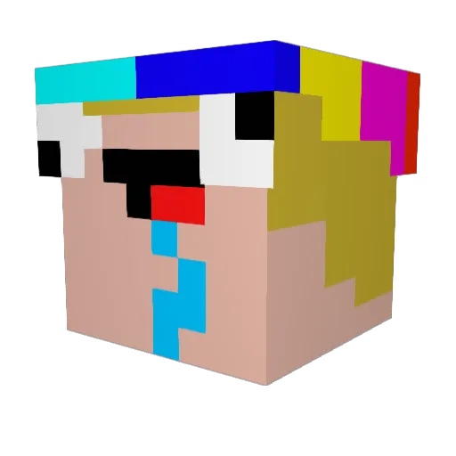 2006T Minecraft avatar head, 3D render