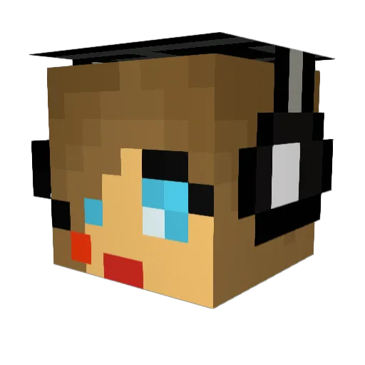 2006elina Minecraft avatar head, 3D render