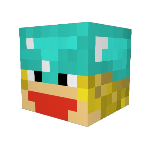 200Joni Minecraft avatar head, 3D render
