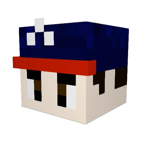 200TID Minecraft avatar head, 3D render