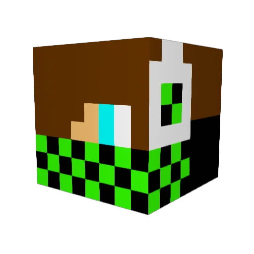 2016mickey Minecraft avatar head, 3D render