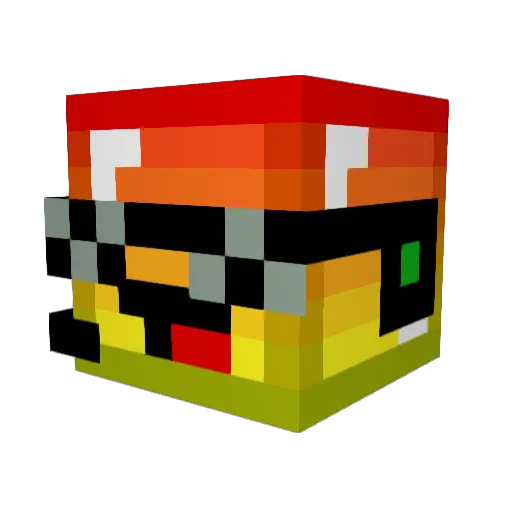 20Bands Minecraft avatar head, 3D render