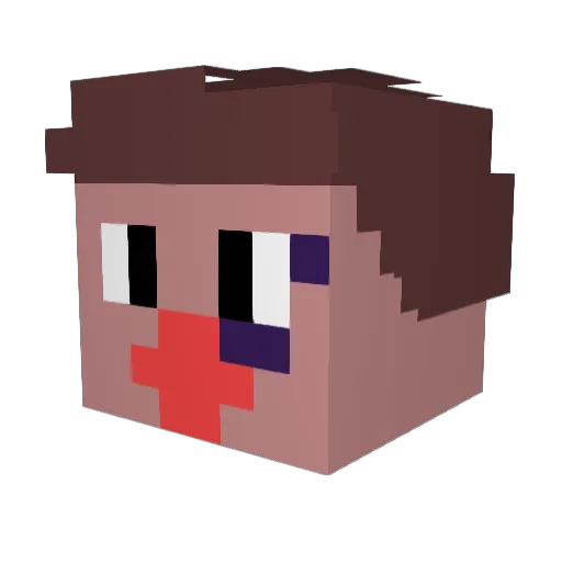 20GhostRush Minecraft avatar head, 3D render