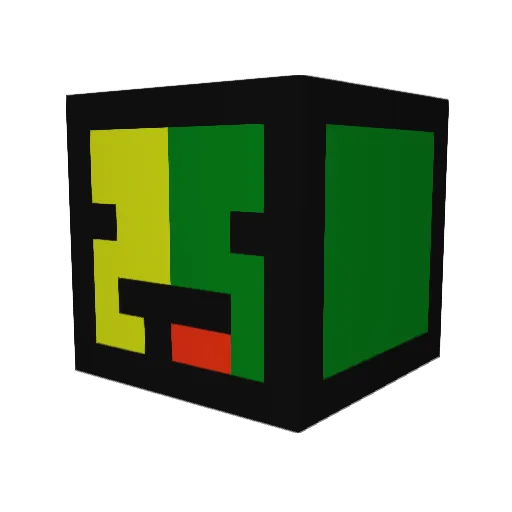 20min_ Minecraft avatar head, 3D render
