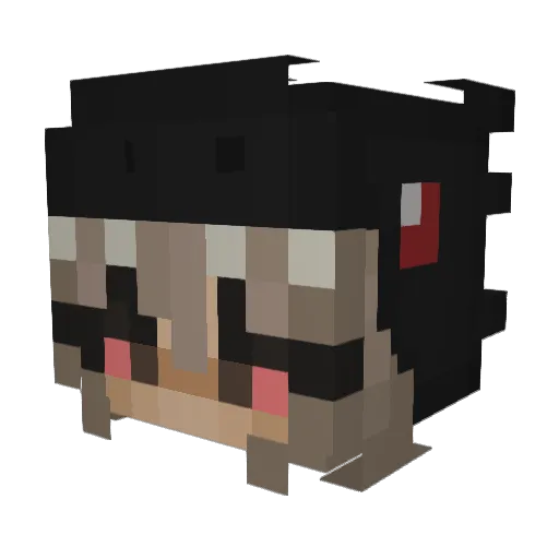20years Minecraft avatar head, 3D render