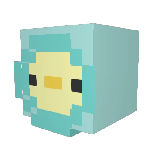21BGR Minecraft avatar head, 3D render