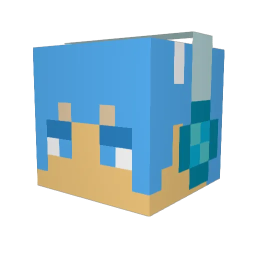 21Burnz Minecraft avatar head, 3D render