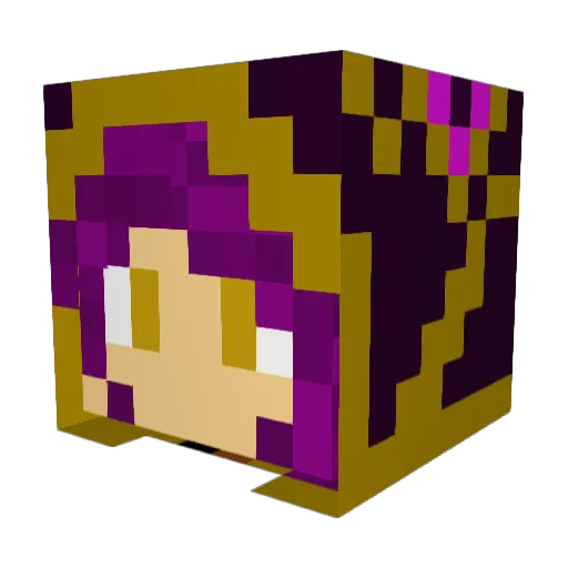 21_Xayah Minecraft avatar head, 3D render