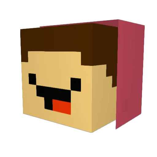 21zz Minecraft avatar head, 3D render