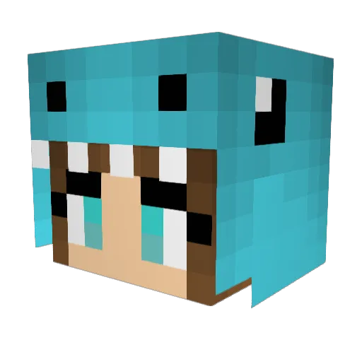 222alexa Minecraft avatar head, 3D render