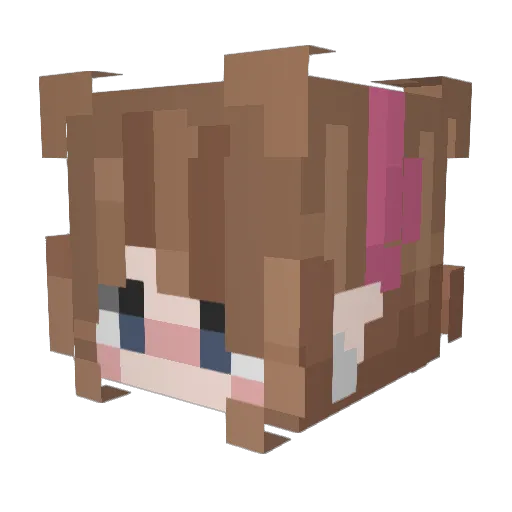 222rea Minecraft avatar head, 3D render