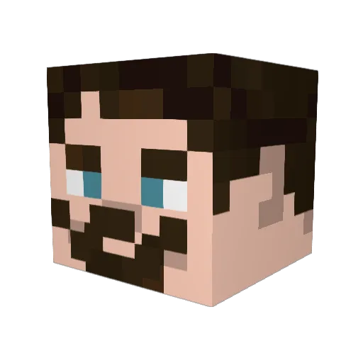 22Basti Minecraft avatar head, 3D render
