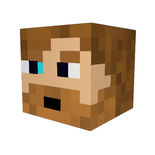 22WM Minecraft avatar head, 3D render