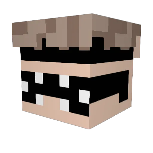 22x11 Minecraft avatar head, 3D render