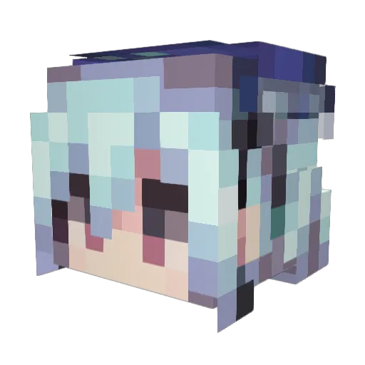 233mizuki Minecraft avatar head, 3D render