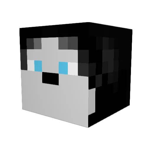 23IceWolf Minecraft avatar head, 3D render