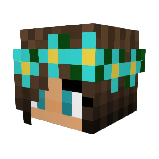 23Iove Minecraft avatar head, 3D render