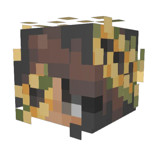 23kTea Minecraft avatar head, 3D render