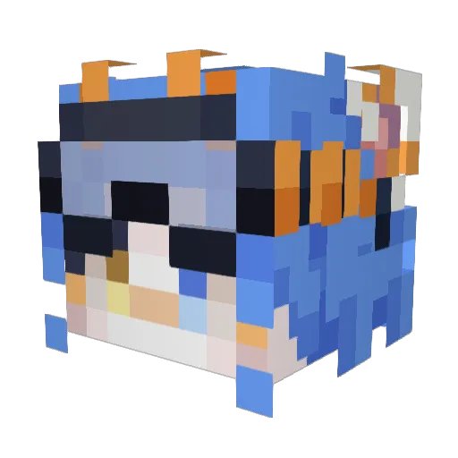23ow Minecraft avatar head, 3D render
