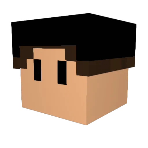 2408x Minecraft avatar head, 3D render