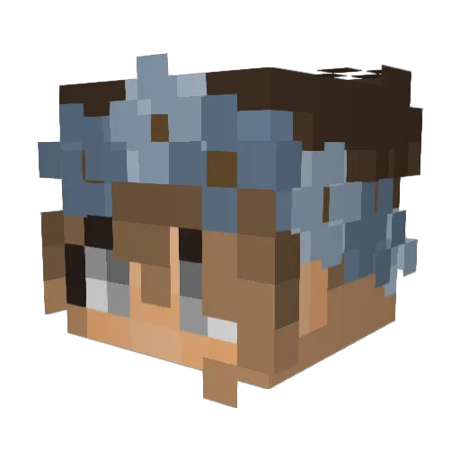 24K_mt Minecraft avatar head, 3D render