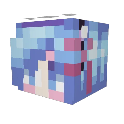 24hourCinderella Minecraft avatar head, 3D render