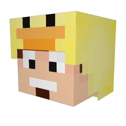 2500DeElo Minecraft avatar head, 3D render