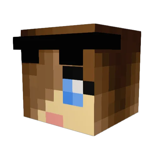 256k_ Minecraft avatar head, 3D render